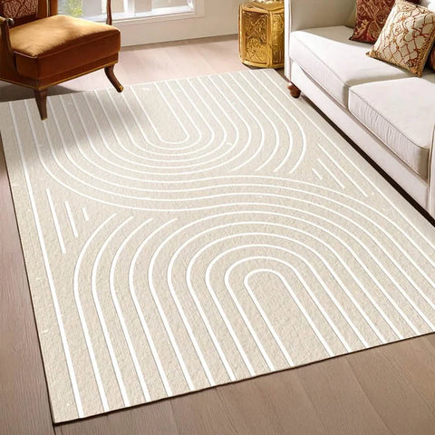 Washable Area Rugs for Living Room, Bedroom & Dining Room – Modern Soft Low Pile Non Slip Carpet – Pet Friendly Waterproof Foldable Rugs for Home