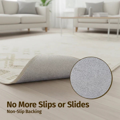 Washable Area Rugs for Living Room, Bedroom & Dining Room – Modern Soft Low Pile Non Slip Carpet – Pet Friendly Waterproof Foldable Rugs for Home
