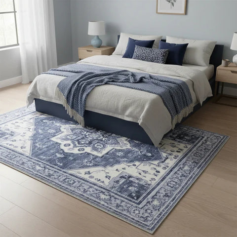 Washable Area Rugs for Living Room, Bedroom & Dining Room – Modern Soft Low Pile Non Slip Carpet – Pet Friendly Waterproof Foldable Rugs for Home