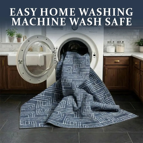 Washable Area Rugs for Living Room, Bedroom & Dining Room – Modern Soft Low Pile Non Slip Carpet – Pet Friendly Waterproof Foldable Rugs for Home