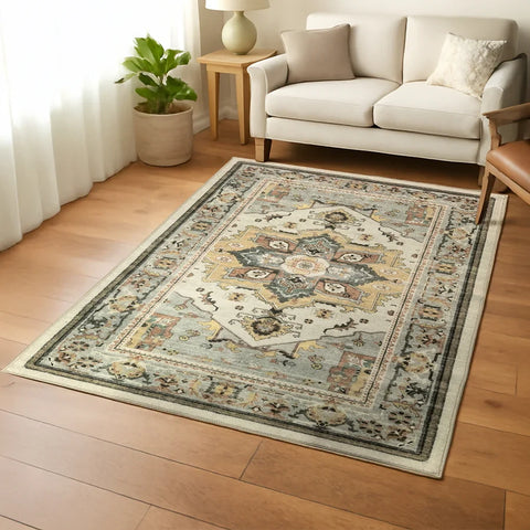 Washable Area Rugs for Living Room, Bedroom & Dining Room – Modern Soft Low Pile Non Slip Carpet – Pet Friendly Waterproof Foldable Rugs for Home