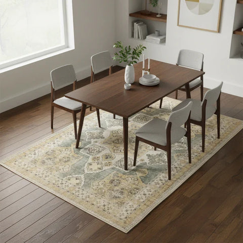 Washable Area Rugs for Living Room, Bedroom & Dining Room – Modern Soft Low Pile Non Slip Carpet – Pet Friendly Waterproof Foldable Rugs for Home