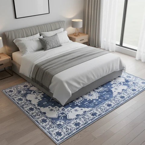 Washable Area Rugs for Living Room, Bedroom & Dining Room – Modern Soft Low Pile Non Slip Carpet – Pet Friendly Waterproof Foldable Rugs for Home
