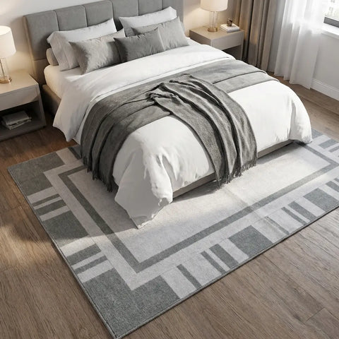 Washable Area Rugs for Living Room, Bedroom & Dining Room – Modern Soft Low Pile Non Slip Carpet – Pet Friendly Waterproof Foldable Rugs for Home