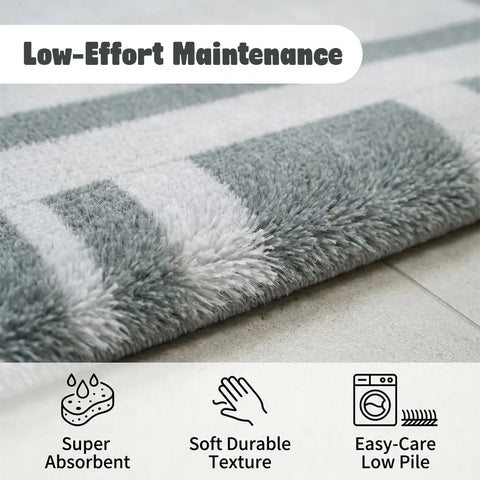 Washable Area Rugs for Living Room, Bedroom & Dining Room – Modern Soft Low Pile Non Slip Carpet – Pet Friendly Waterproof Foldable Rugs for Home