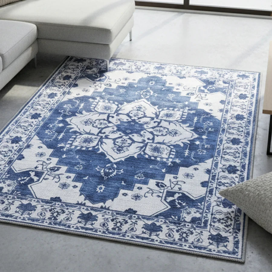 Washable Area Rugs for Living Room, Bedroom & Dining Room – Modern Soft Low Pile Non Slip Carpet – Pet Friendly Waterproof Foldable Rugs for Home